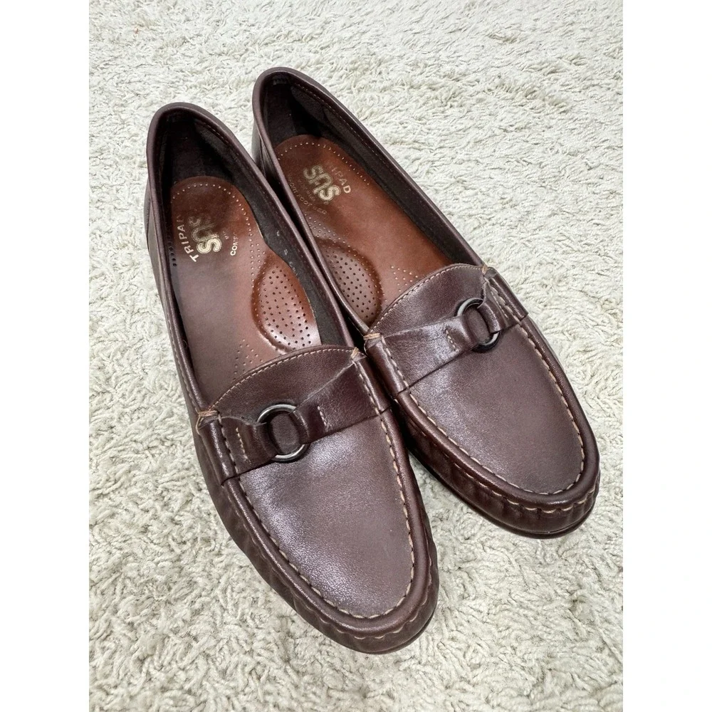 SAS Womens Jewel Tripad Comfort Brown Walking Slip On Ring Loafer Shoes Size‎ 8S